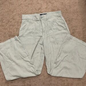 pastel green hollister linen cargos